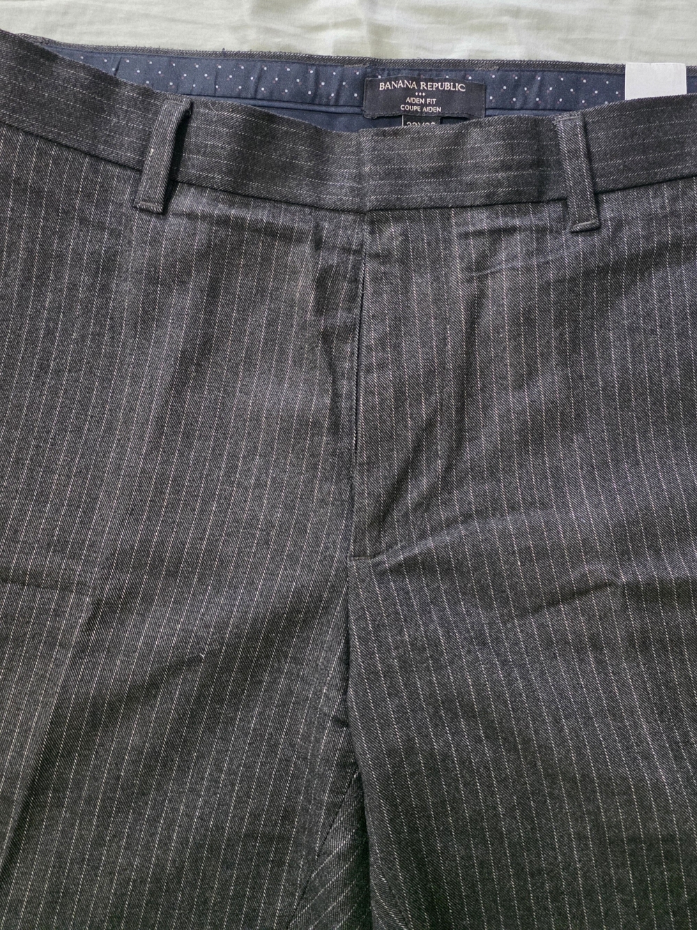 Banana Republic Men's Charcoal Pinstripe Flat Front Shorts